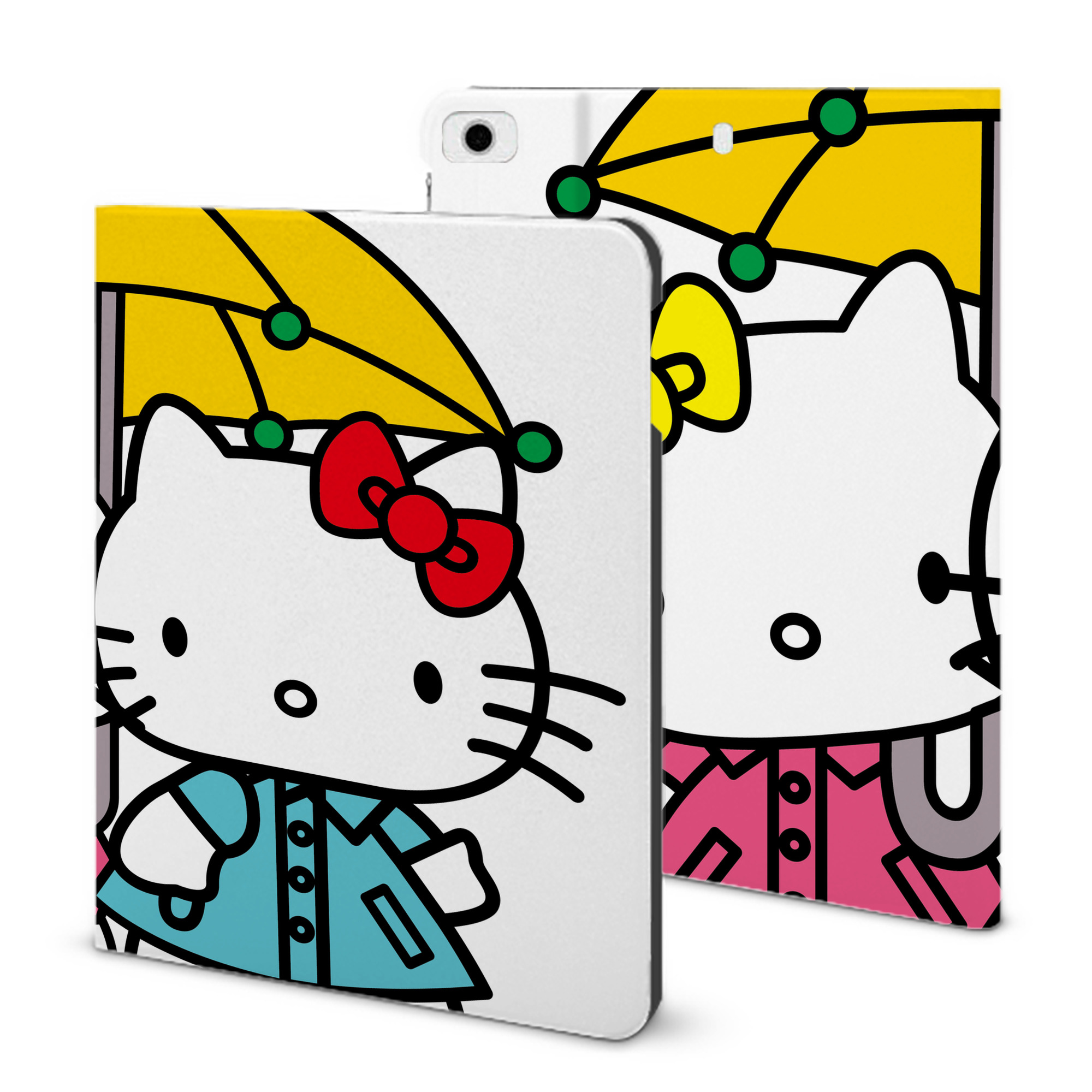 （画像用） Hello Kitty ハローキティ IPad ケース ブック型 PUレザー TPU 耐衝撃 軽量 薄型 ペン収納なし 全面保護 IPad 各モデル対応